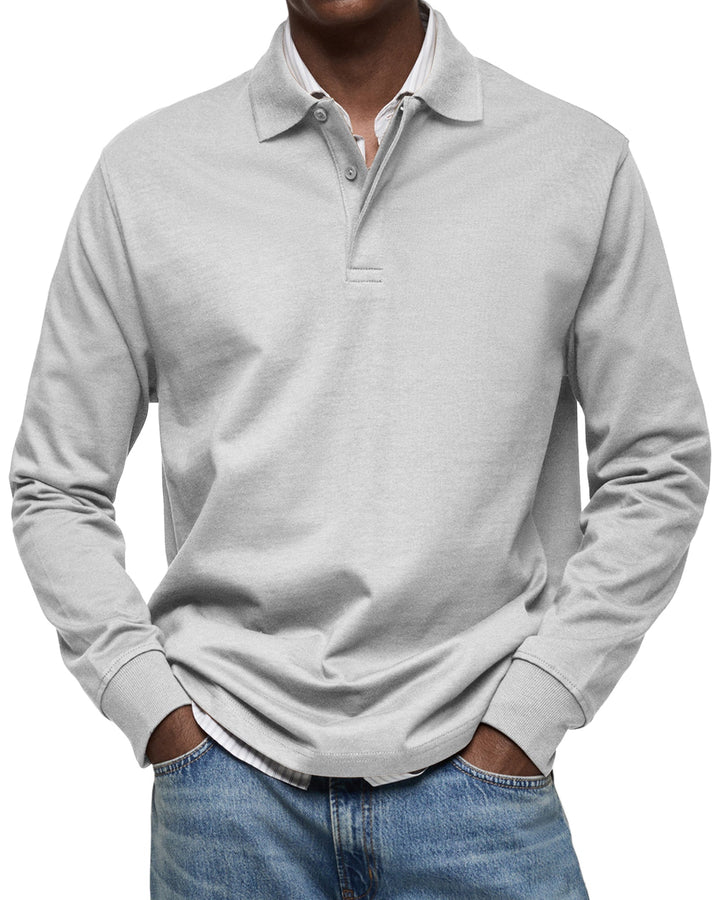 REGULAR FIT LONG SLEEVE POLO SHIRT FOR MEN