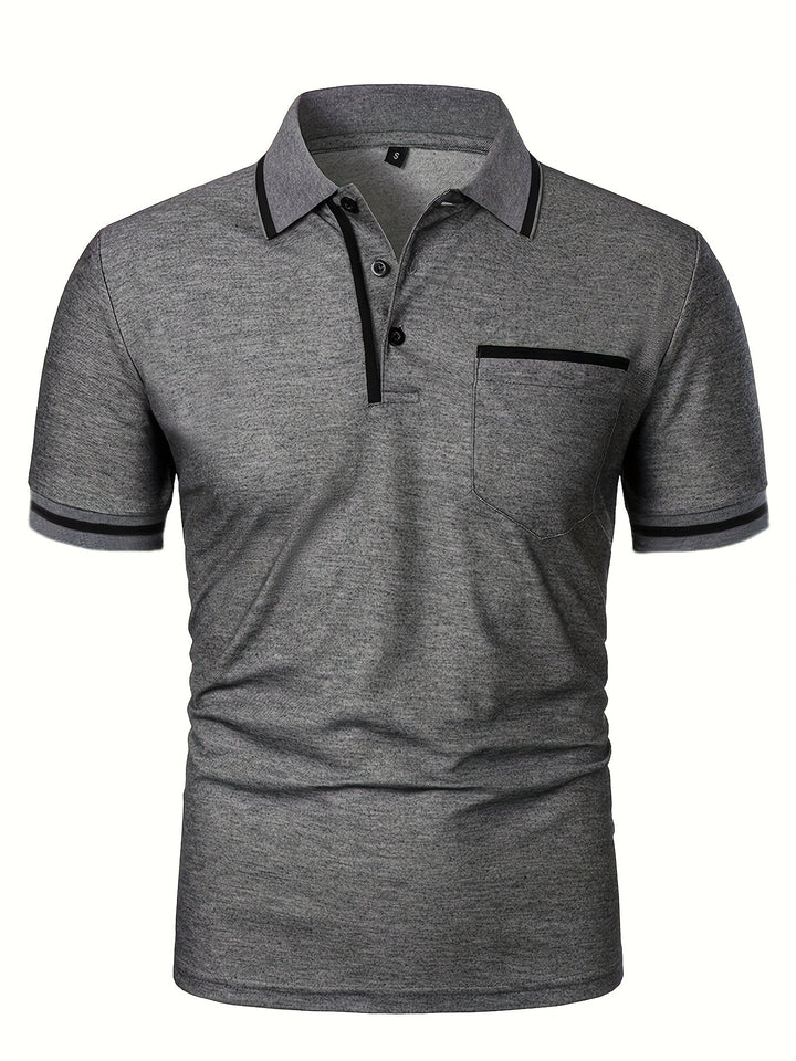 STRIPED KNIT POLO FOR MEN