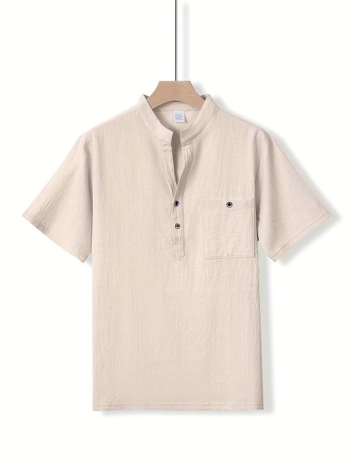 HENLEY COTTON SHIRT FOR MEN