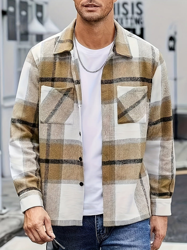 PLAID SHIRT JACKET FOR MEN