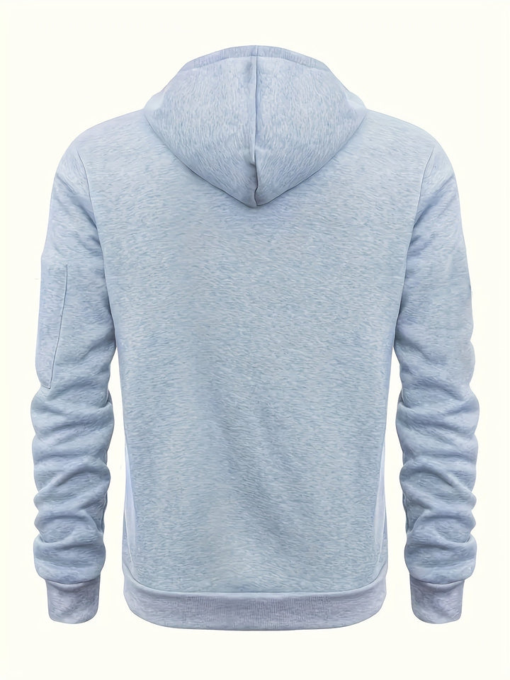 SOLID ZIP HOODIE FOR MEN