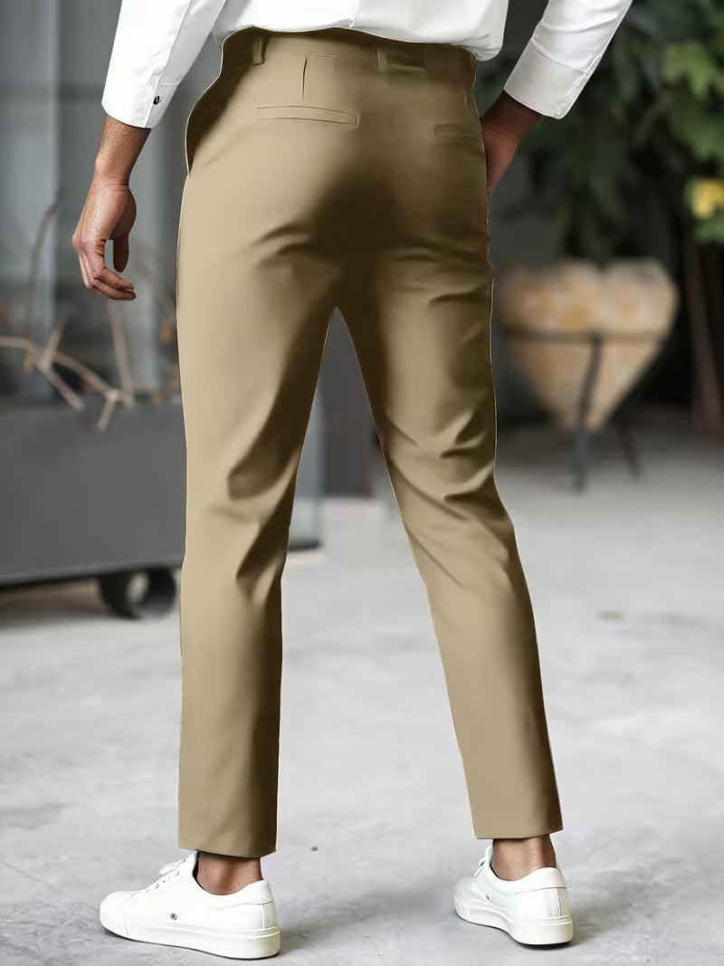 PLEATED TAPERED ANKLE TROUSERS FOR MEN