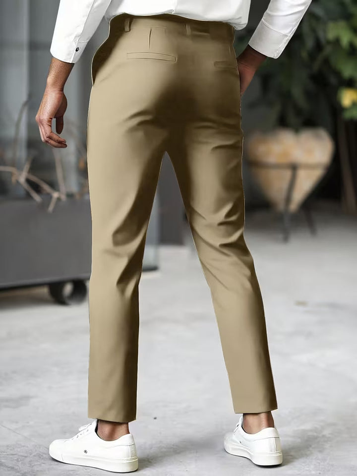 PLEATED TAPERED ANKLE TROUSERS FOR MEN