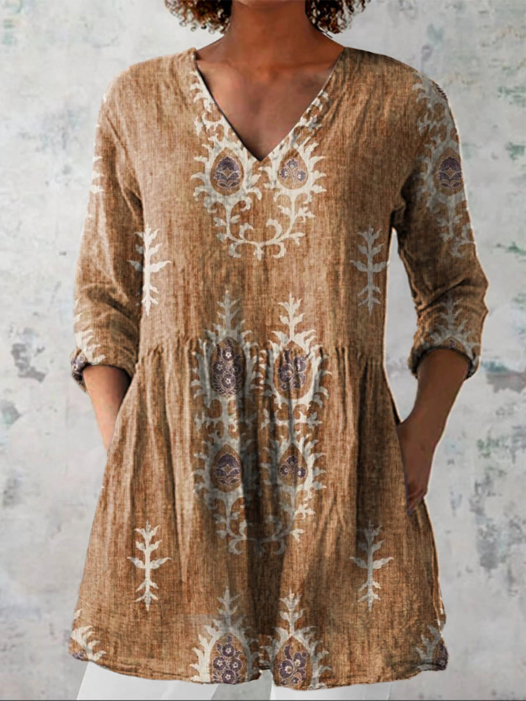 BEAUMONT NICE | BLOUSE LONGUE À COL EN V POUR FEMMES