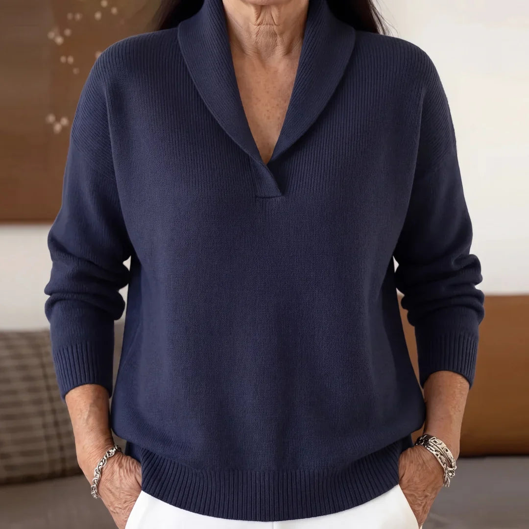 BEAUMONT NICE | PULL DRAPÉ À COL EN V POUR FEMMES