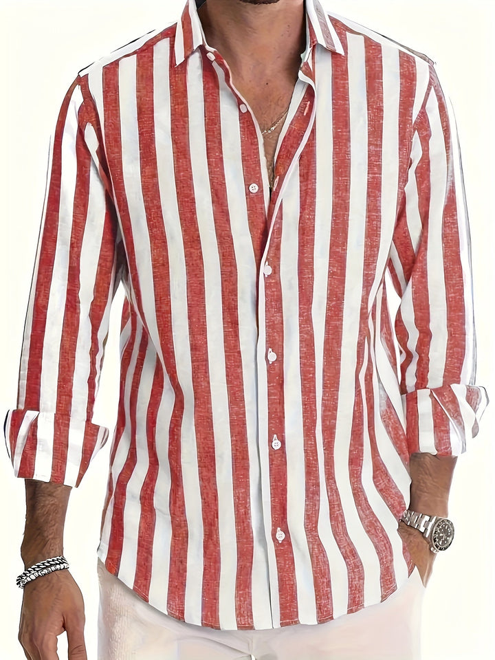 STRIPED COLLARED SHIRT FOR MEN