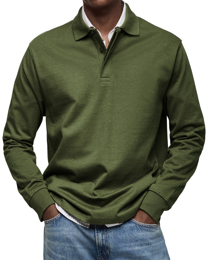 REGULAR FIT LONG SLEEVE POLO SHIRT FOR MEN