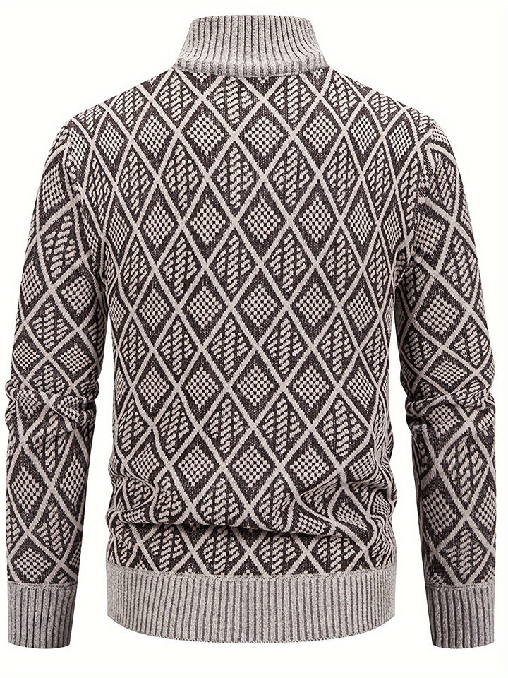 GEOMETRIC KNIT CARDIGAN FOR MEN