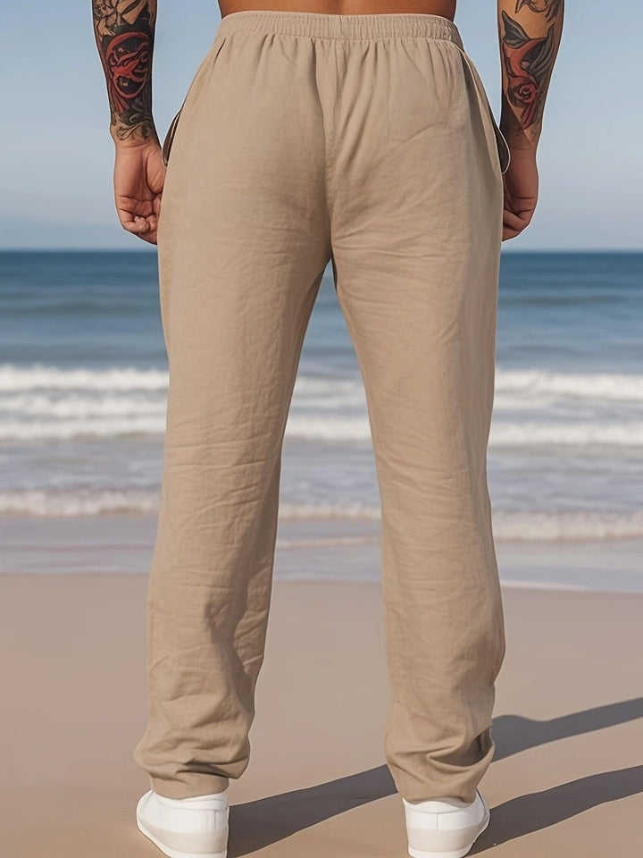 STRAIGHT LINEN TROUSERS FOR MEN
