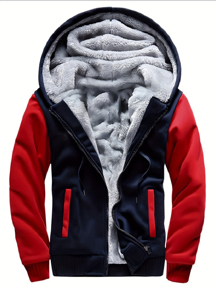 FLEECE HOODED JACKET FOR MEN