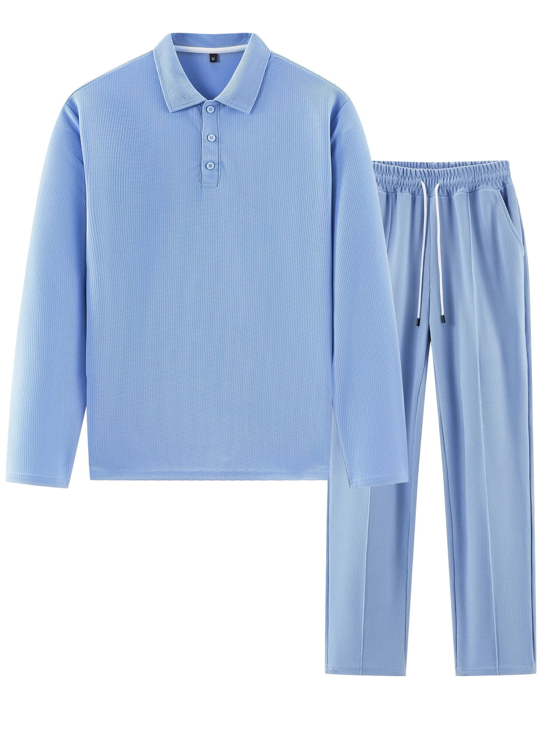 SOLID KNIT TWO-PIECE SET FOR MEN