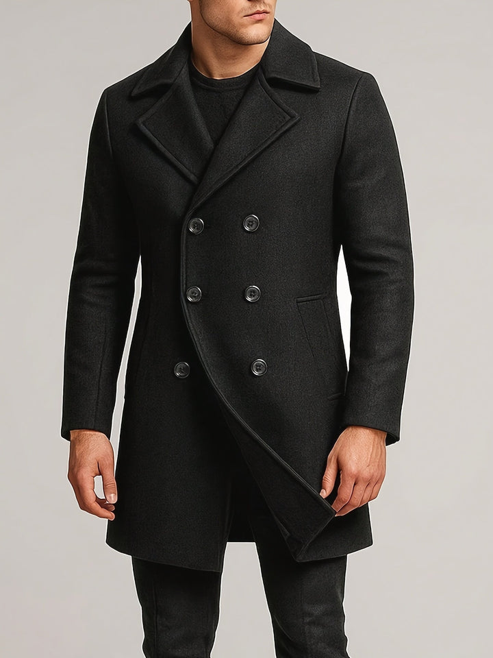 MID-LENGTH LAPEL COAT FOR MEN