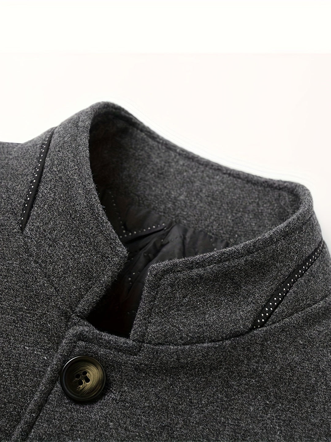 STAND COLLAR TWEED JACKET FOR MEN