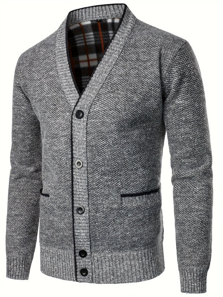 SOLID KNIT CARDIGAN FOR MEN