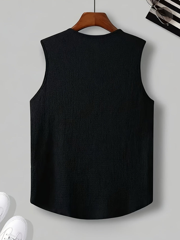 SLEEVELESS V-NECK TOP FOR MEN