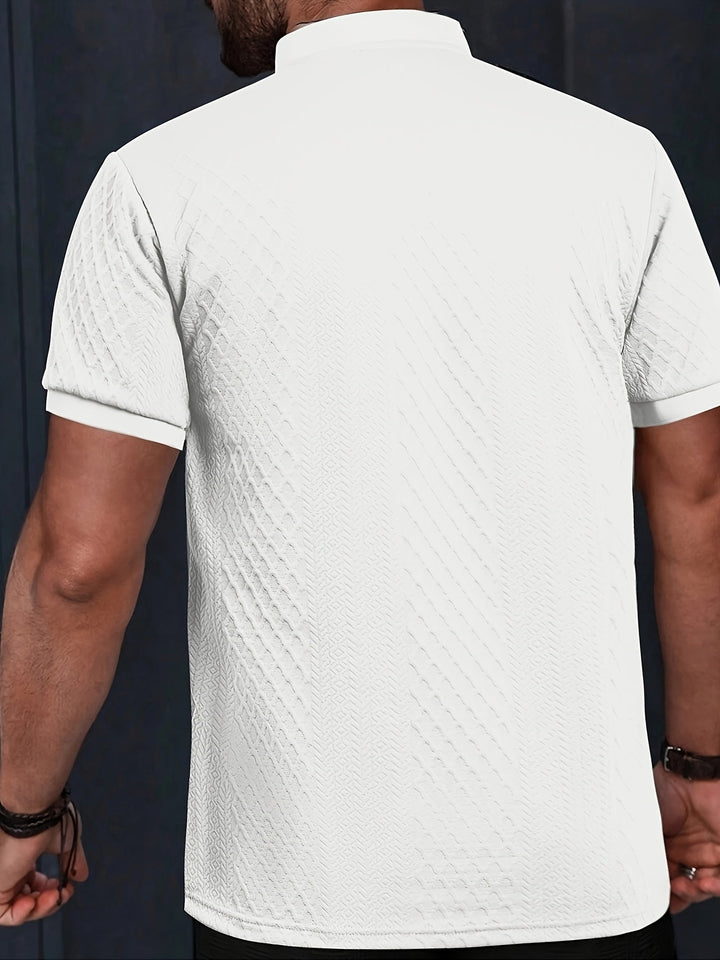 JACQUARD HENLEY POLO SHIRT FOR MEN