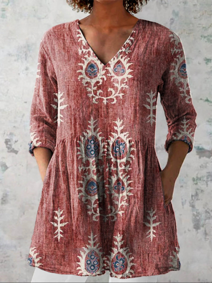 BEAUMONT NICE | BLOUSE LONGUE À COL EN V POUR FEMMES