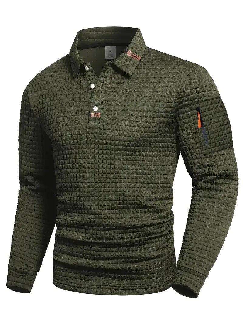 WAFFLE TEXTURE POLO FOR MEN