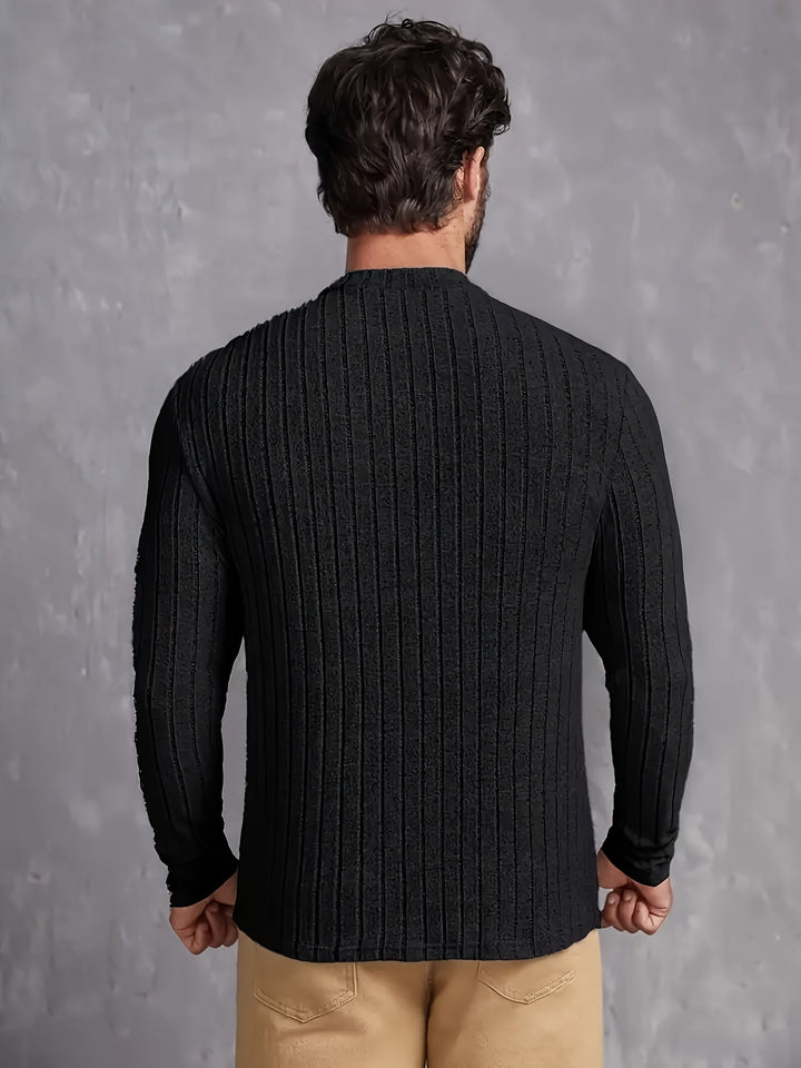 STRIPED RIB-KNIT SWEATER FOR MEN