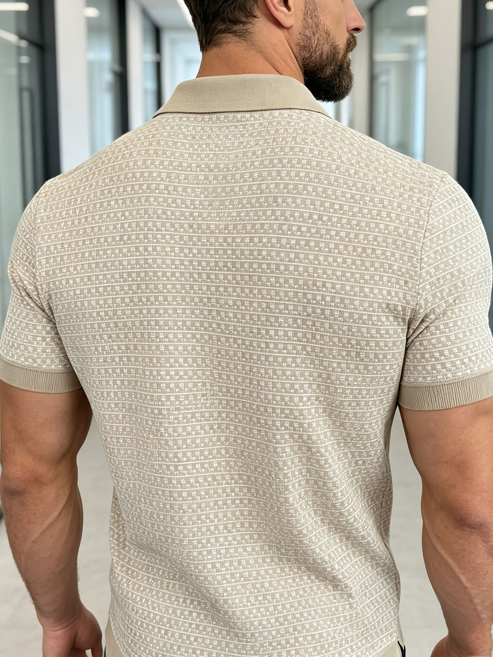 PLAID KNIT POLO SHIRT FOR MEN