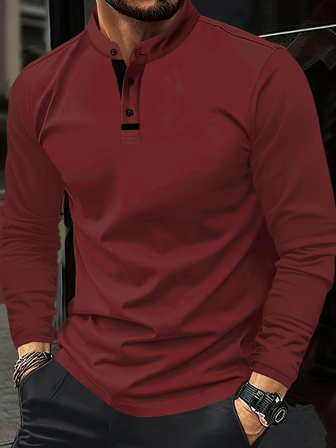 BUTTON-UP POLO SHIRT FOR MEN