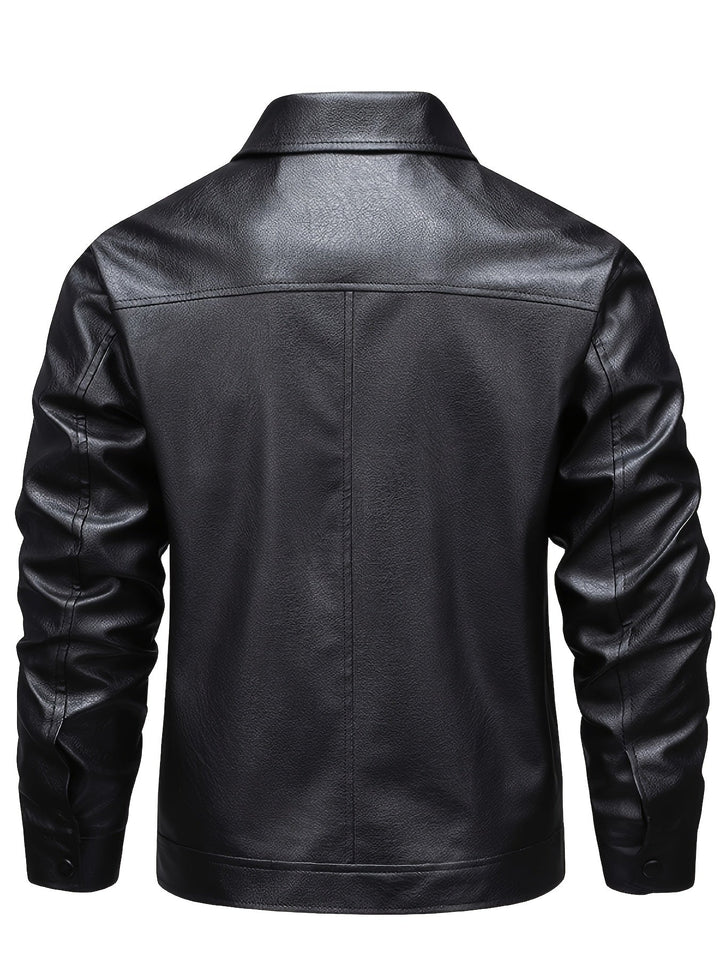 PU ZIP BOMBER JACKET FOR MEN