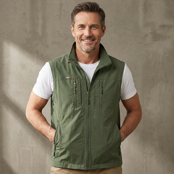 MULTI POCKET UTILITY VEST FOR MEN