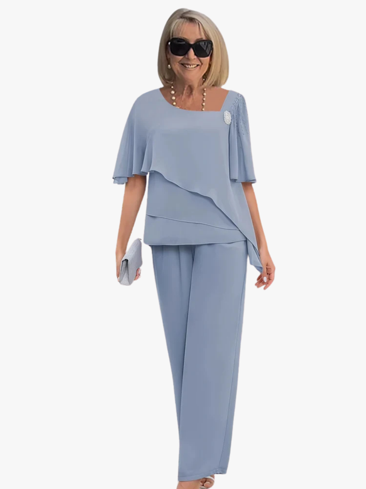 BEAUMONT NICE | ENSEMBLE PANTALON EN CHIFFON ÉLÉGANT POUR FEMMES