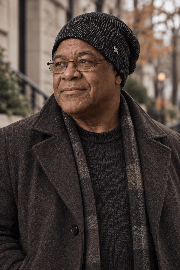HERRINGBONE FLEECE BEANIE FOR MEN