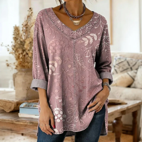 BEAUMONT NICE | BLOUSE IMPRIMÉE COL V POUR FEMME
