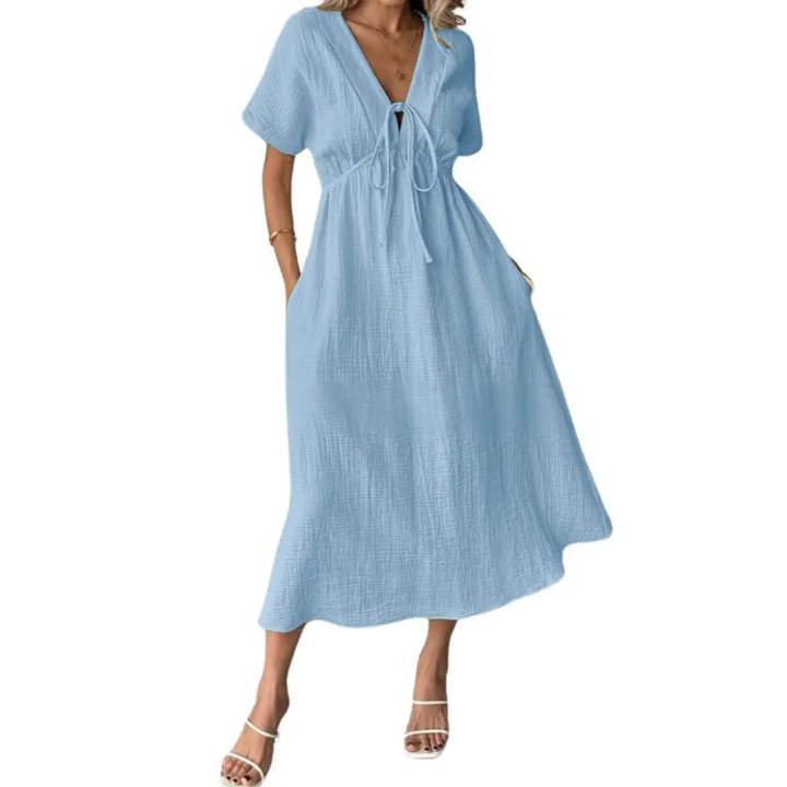 BEAUMONT NICE | ROBE MAXI À COL EN V POUR FEMMES
