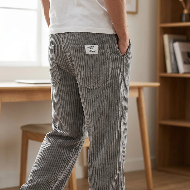 RIBBED WIDE LEG TROUSERS FOR MEN