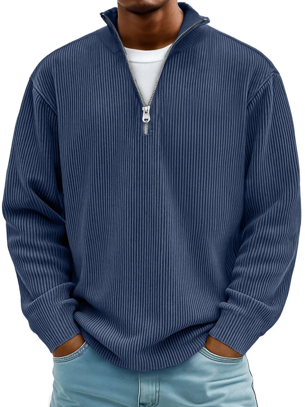 CLASSIC KNIT PULLOVER HALF-ZIP FOR MEN