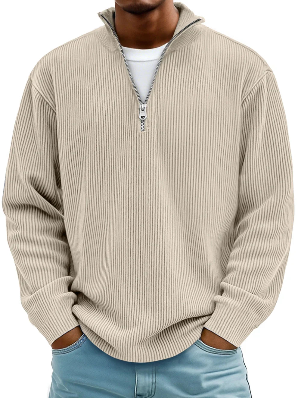 CLASSIC KNIT PULLOVER HALF-ZIP FOR MEN