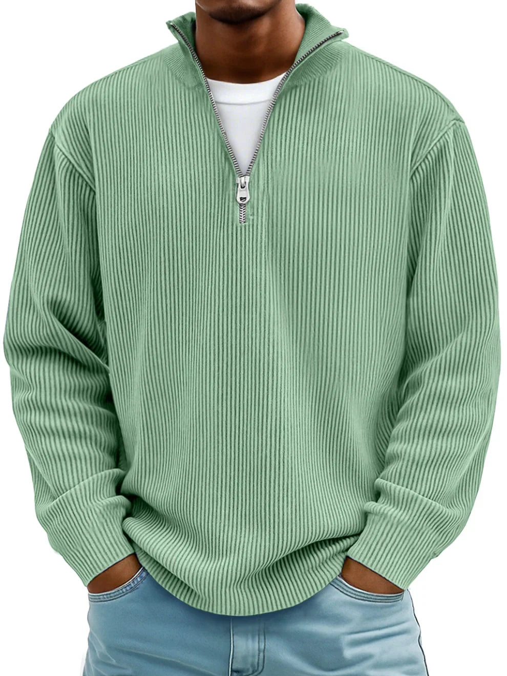 CLASSIC KNIT PULLOVER HALF-ZIP FOR MEN