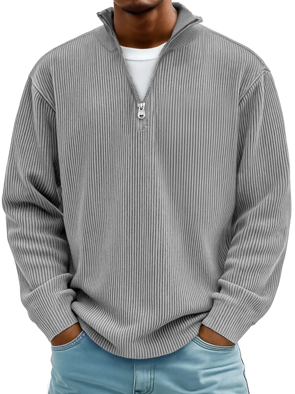 CLASSIC KNIT PULLOVER HALF-ZIP FOR MEN