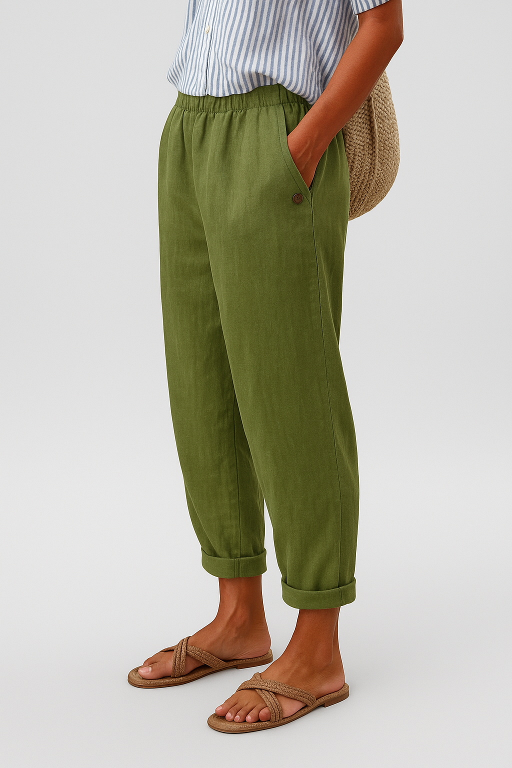 BEAUMONT NICE | PANTALON FUSELÉ EN LIN MÉLANGÉ POUR FEMMES
