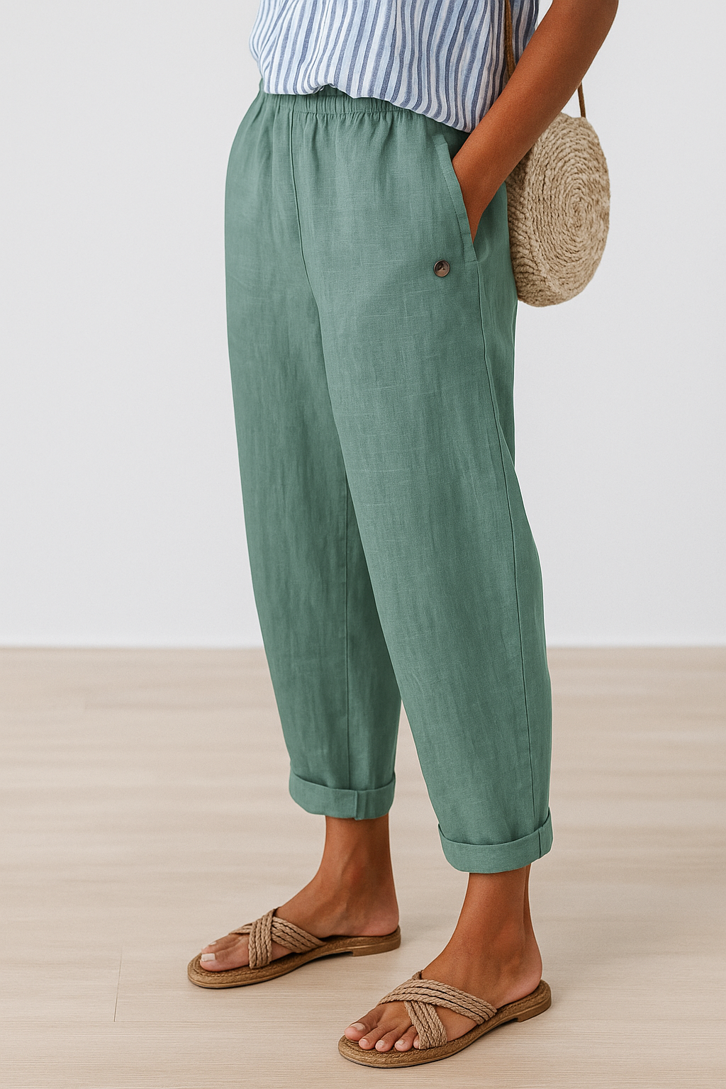 BEAUMONT NICE | PANTALON FUSELÉ EN LIN MÉLANGÉ POUR FEMMES