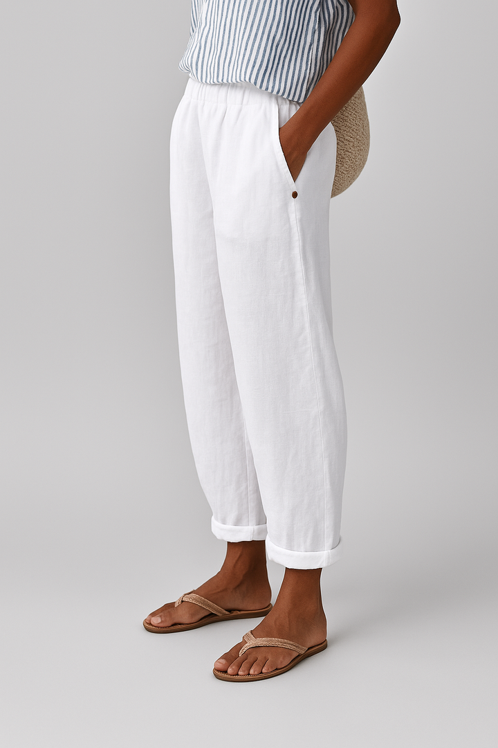 BEAUMONT NICE | PANTALON FUSELÉ EN LIN MÉLANGÉ POUR FEMMES