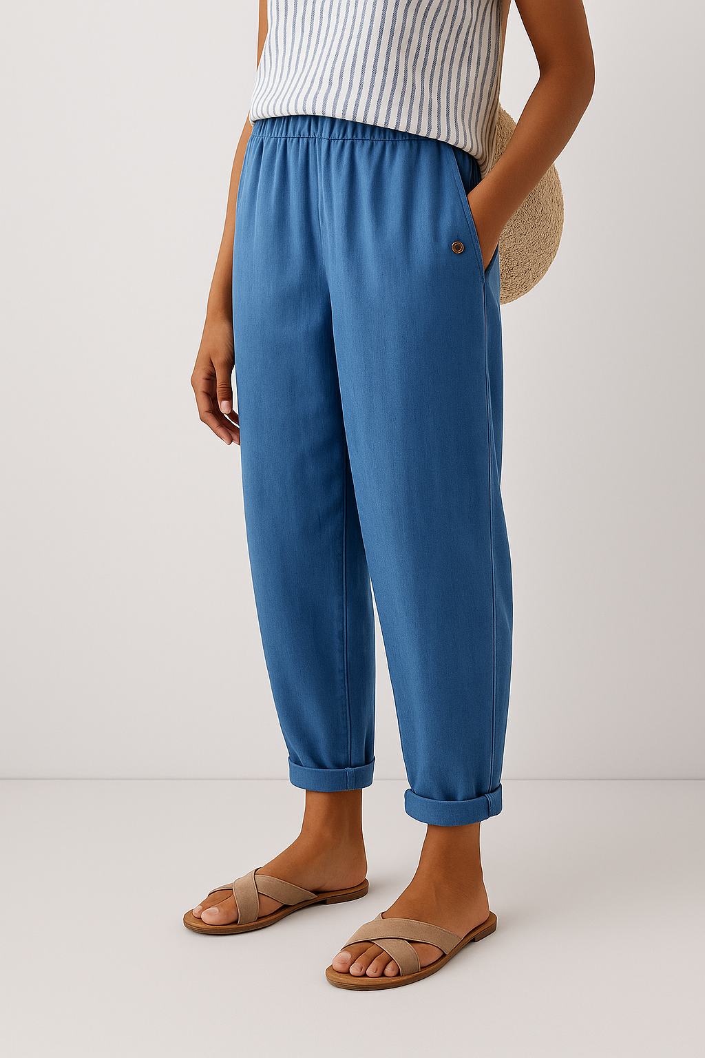 BEAUMONT NICE | PANTALON FUSELÉ EN LIN MÉLANGÉ POUR FEMMES
