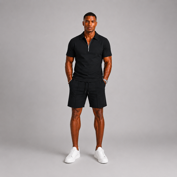 ZIPPER POLO SET FOR MEN