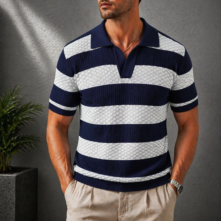 PATTERNED KNIT POLO FOR MEN