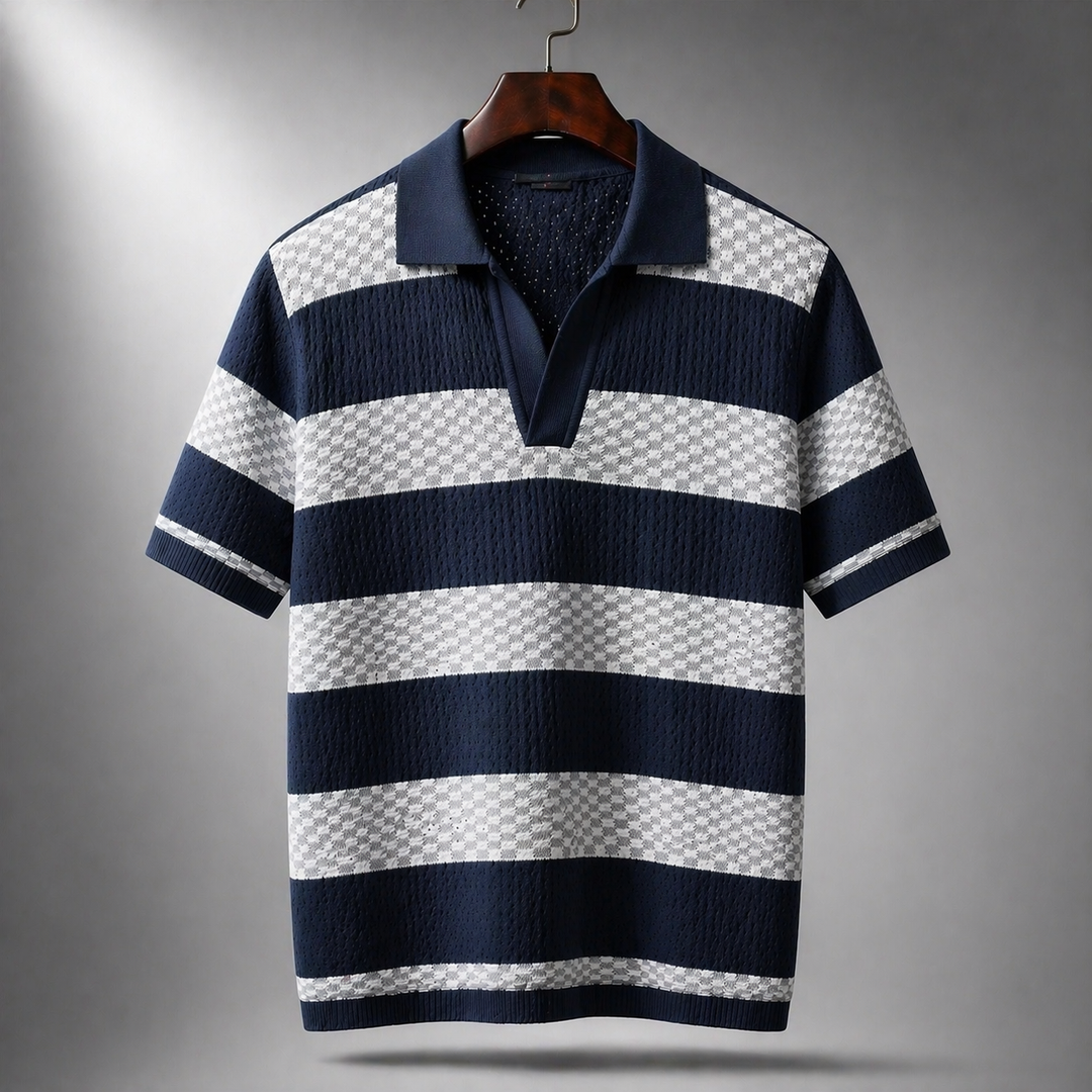 TEXTURED KNIT POLO FOR MEN