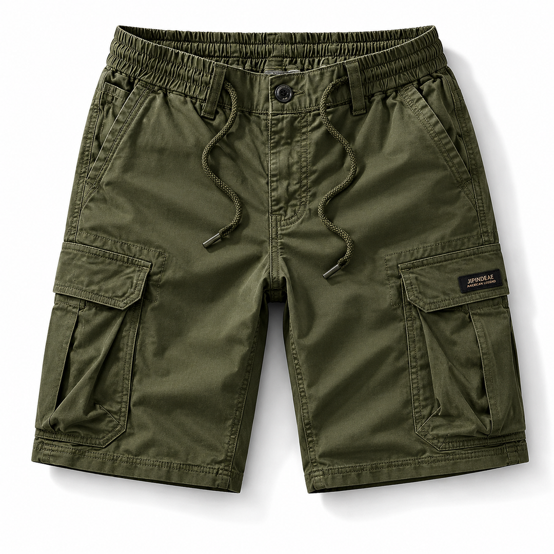 ELASTIC WAIST CARGO SHORTS FOR MEN