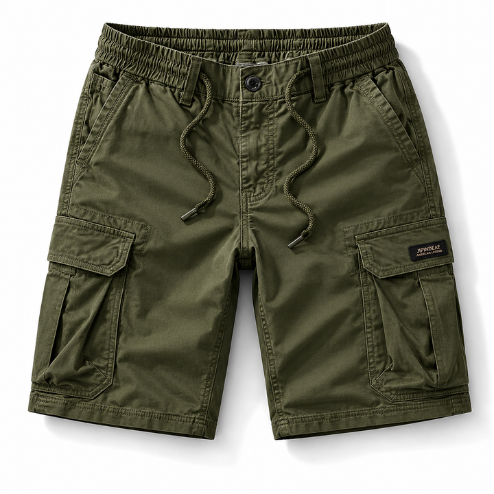ELASTIC WAIST CARGO SHORTS FOR MEN