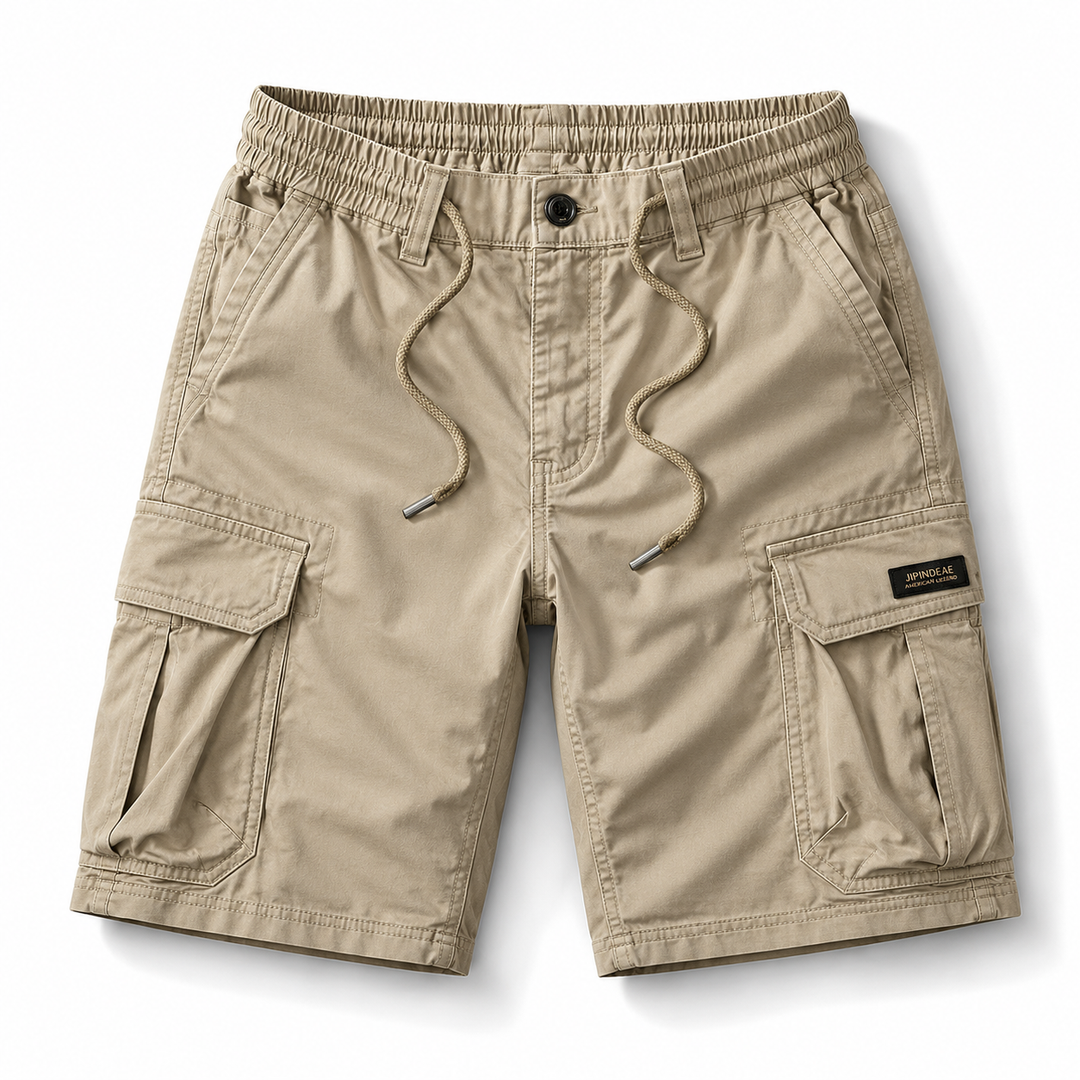ELASTIC WAIST CARGO SHORTS FOR MEN