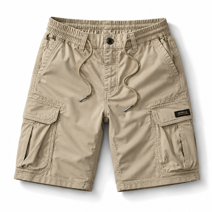 ELASTIC WAIST CARGO SHORTS FOR MEN