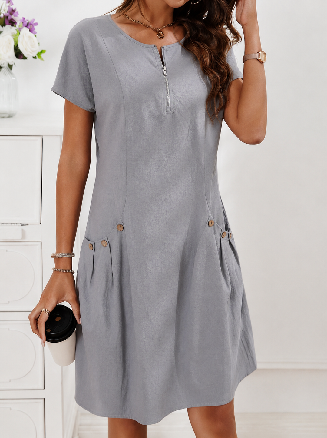 BEAUMONT NICE | ROBE EN MELANGE DE LIN POUR FEMMES