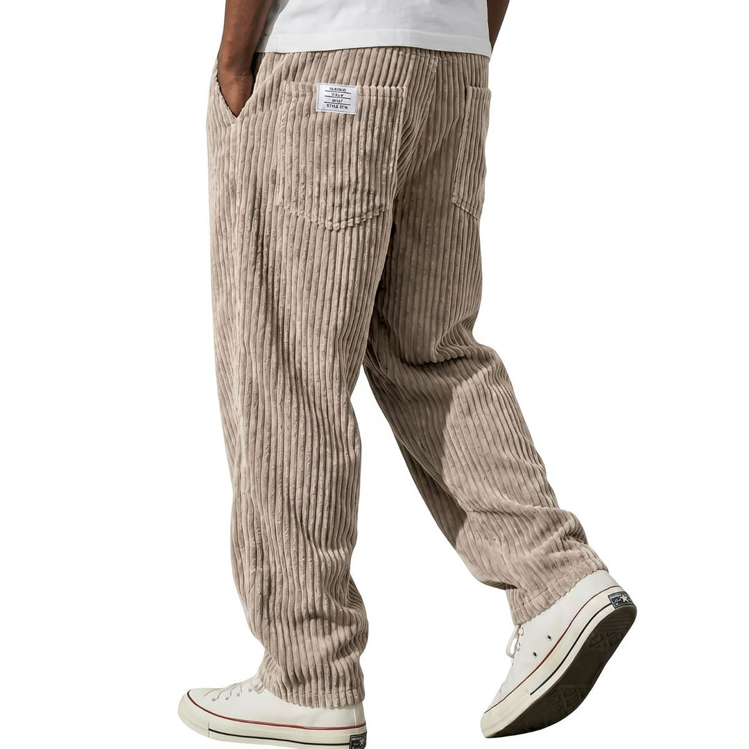RIBBED WIDE LEG TROUSERS FOR MEN