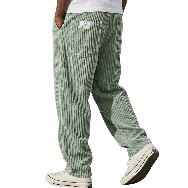 RIBBED WIDE LEG TROUSERS FOR MEN